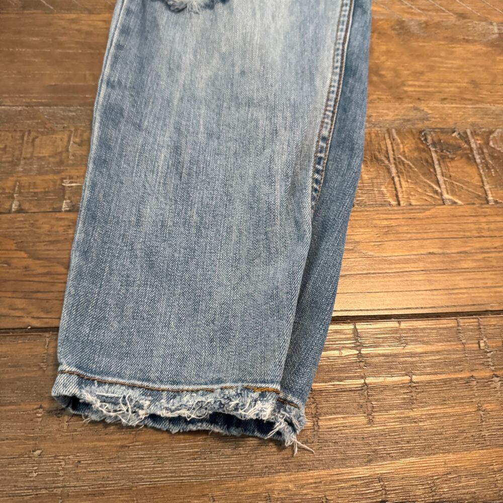 Wild Fable Sz 14 Blue Jeans Distressed High Waist Straight Leg Stained Ripped - Picture 6 of 12
